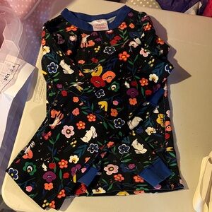 Hanna Andersson Blue Floral Pajama Set